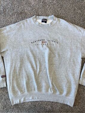 Jansport Light Gray Crewneck Sweatshirt with University 'DAD' Embroidery